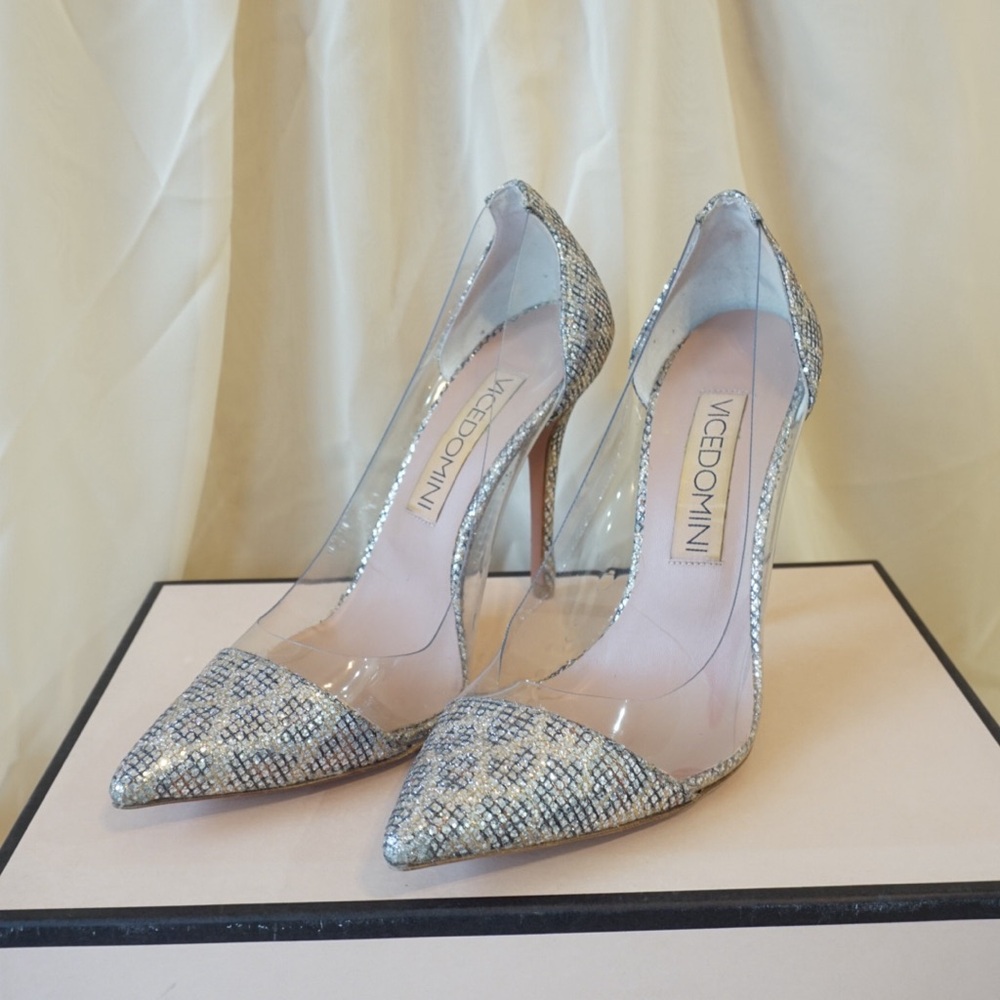 Authentic Clear Pointed Heel Vicedomini
